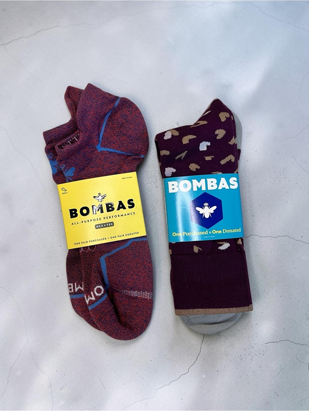 Bombas Maroon & Plum Men’s Performance and Patterned Socks - 2 Pack